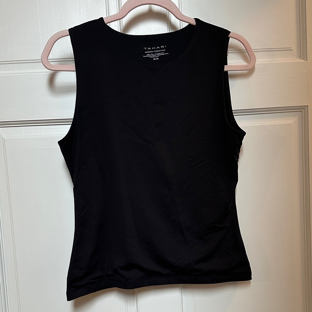Tahari Black Lined Layering Tank